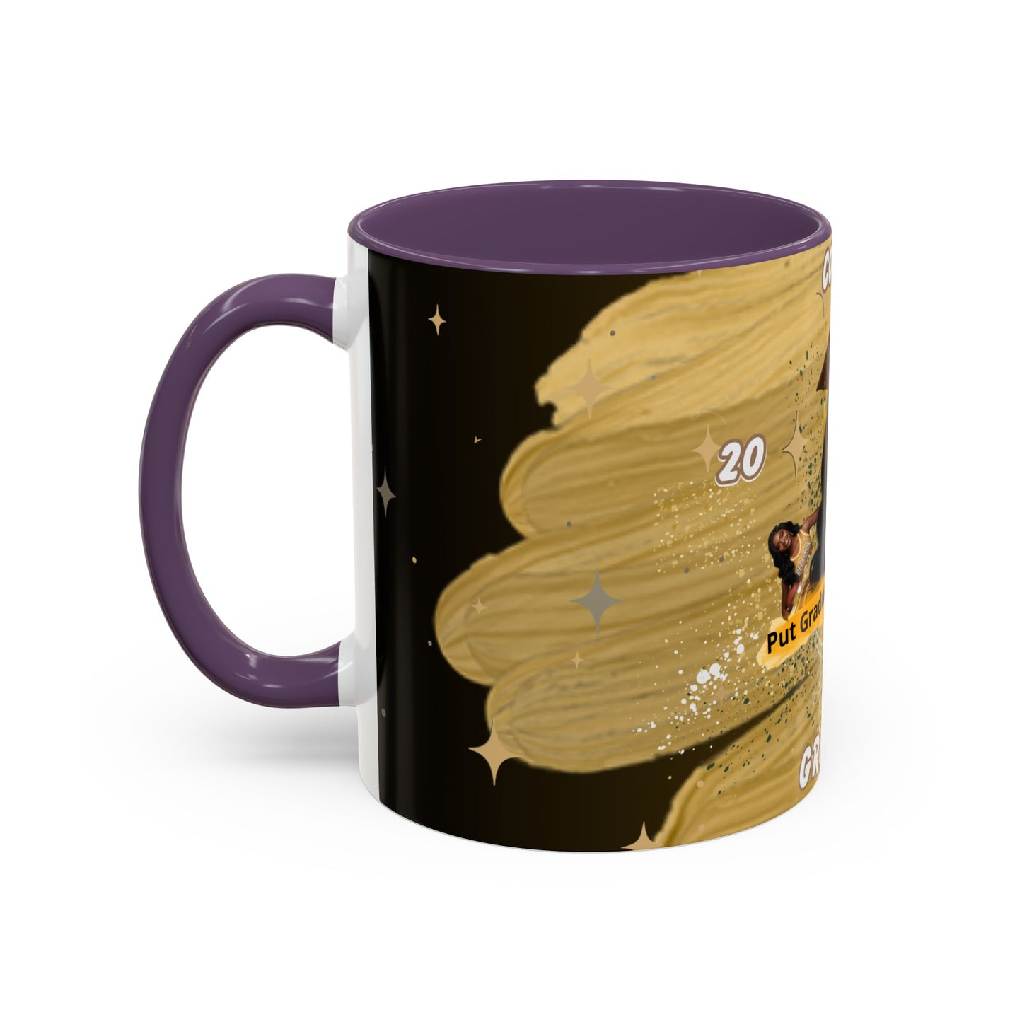 Mug: Congrats Graduate Personalized Accent Coffee Mug. Custom Name & Photo Graduation Gift (11oz)