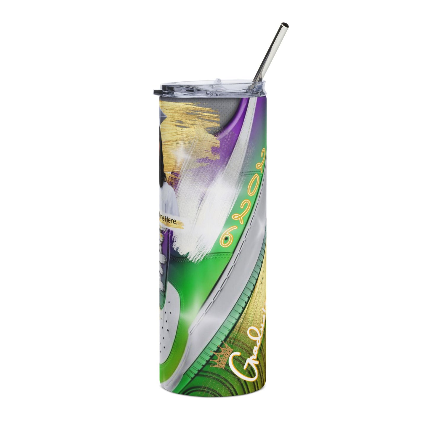 Tumbler: Graduation Sneaker Photo Tumbler Personalized 20oz Stainless Steel Cup