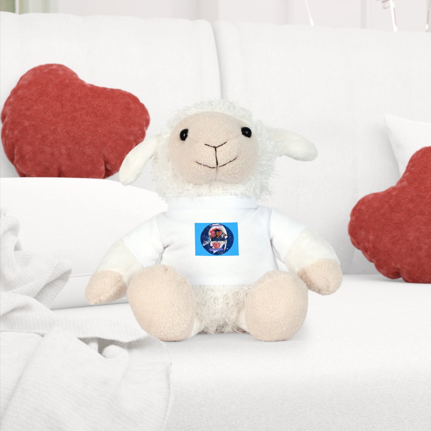 Teddy Bear Plush Toy. Personalize photo and name. Blue
