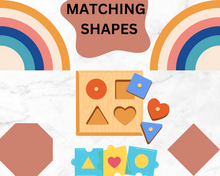 Load image into Gallery viewer, Matching Shapes Activity with printable cards and board.