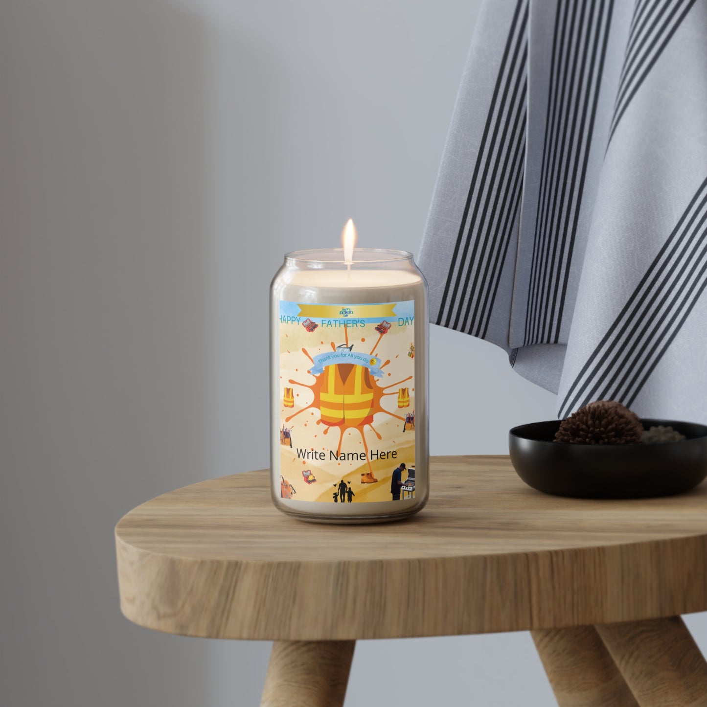 Fathers Day Candle Personalized Scented Soy Candle 13.75oz (Add Name)