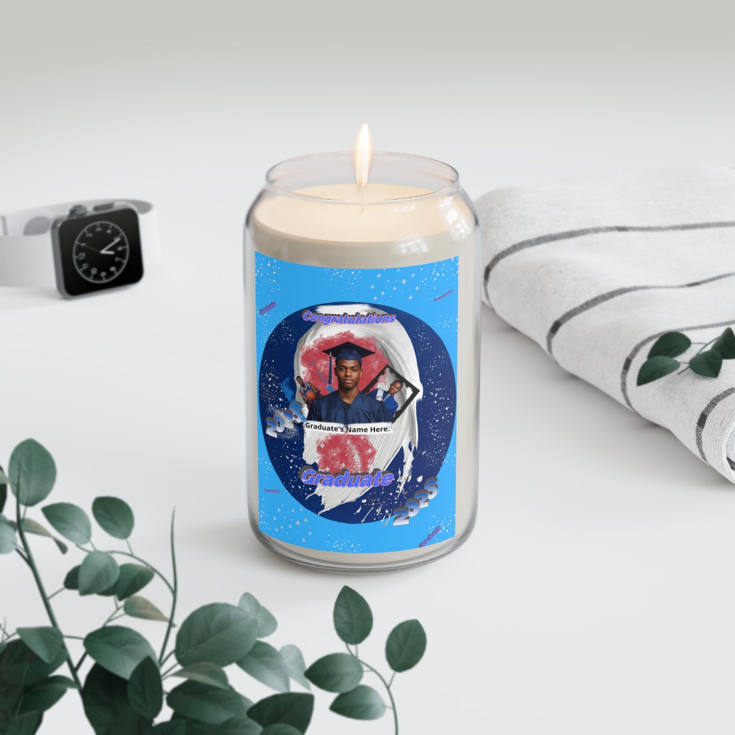 Candle: Graduation Photo Scented Soy Candle Personalized Grad Gift, 13.75 oz