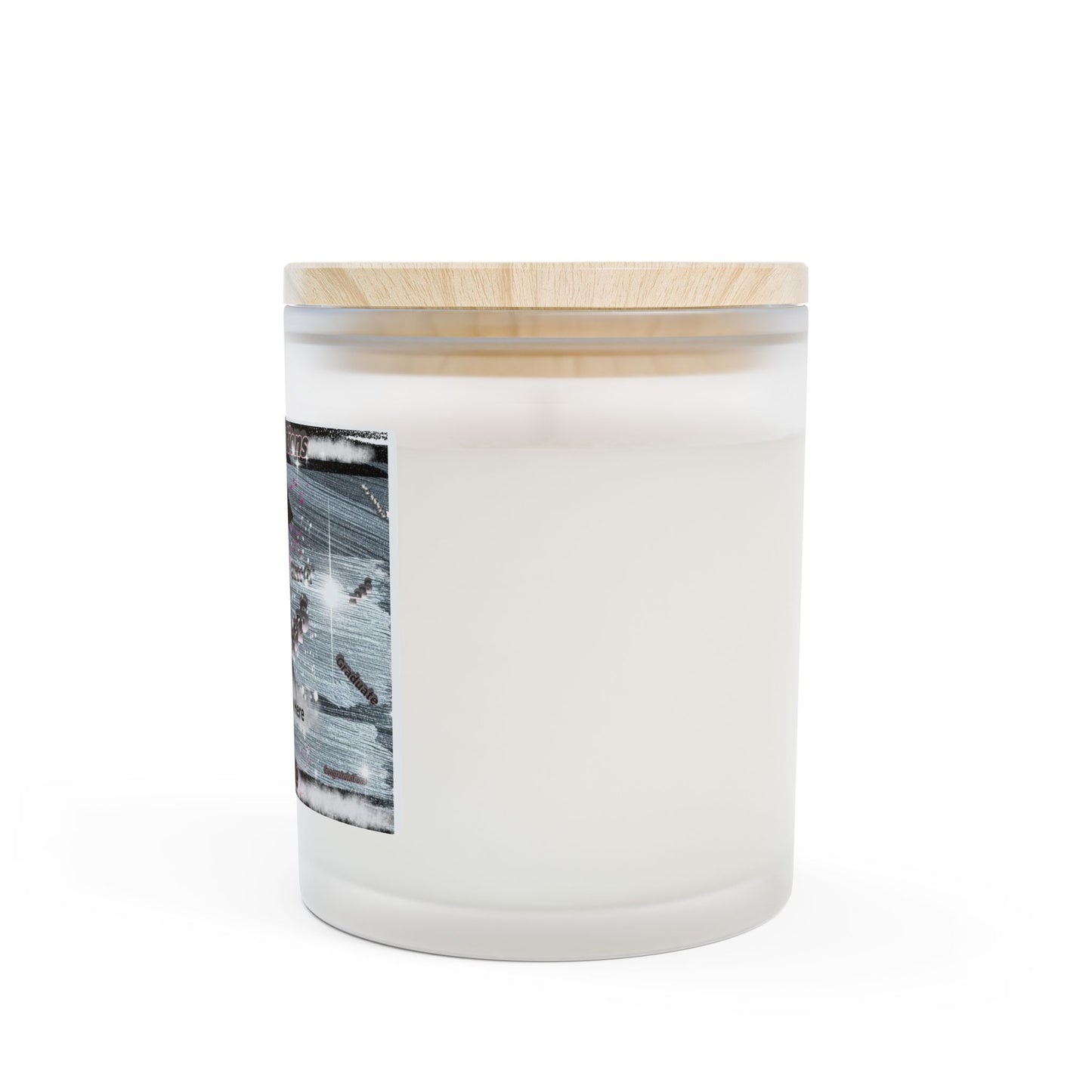 Candle 2: Graduation Photo Candle Personalized 11oz Frosted Glass Keepsake (Congratulations Graduate) Black