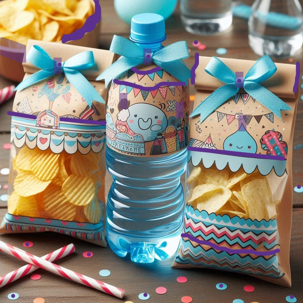 Party Favor and Invitation Bundle Template 2. 10 pcs. Not a physical product