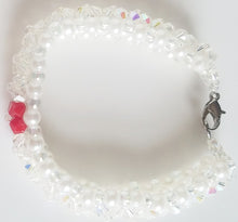 Load image into Gallery viewer, Emerald green and Ruby red center, white and crystal Bracelets