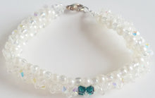 Load image into Gallery viewer, Emerald green and Ruby red center, white and crystal Bracelets