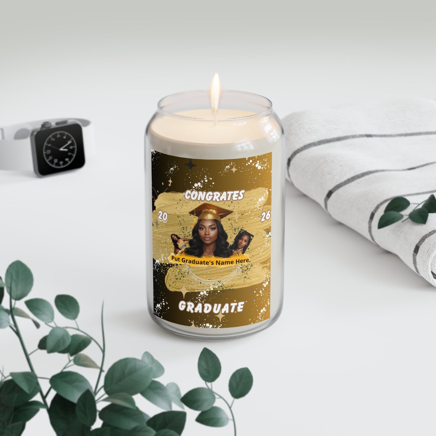 Candle: Graduation Scented Soy Candle Congrats Graduate Personalized 13.75 oz