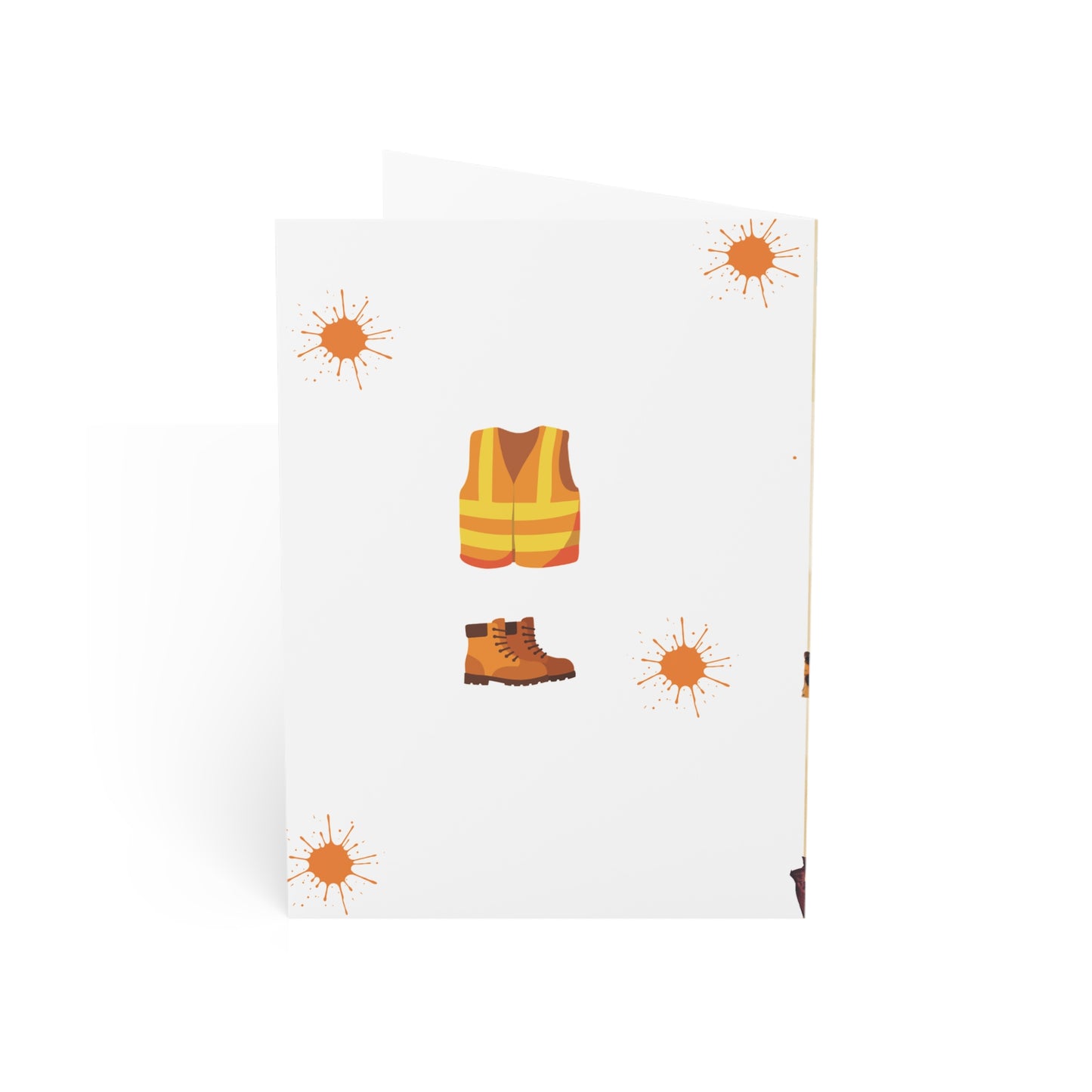 Father’s Day Construction Worker Greeting Card Customizable Put Name Here Safety Vest Design: Physical Product.