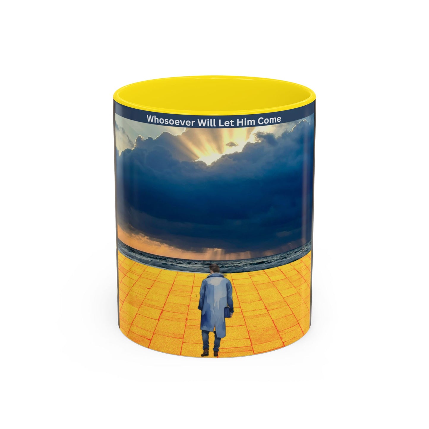 Coffee Mug — 'Whosoever Will Let Him Come' Inspirational Scenic Accent Mug (11/15 oz)