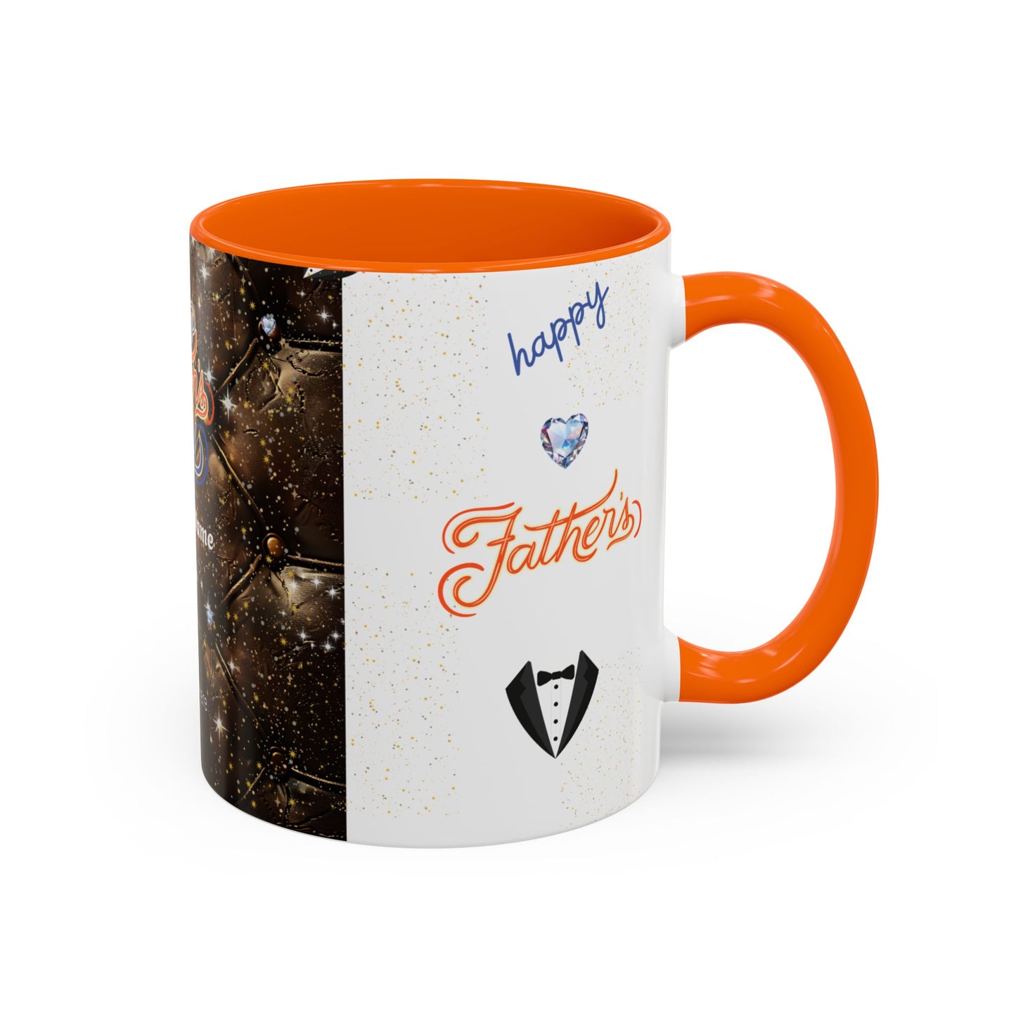 Personalized Fathers Day Coffee Mug Happy Fathers Day Photo & Name Accent Mug