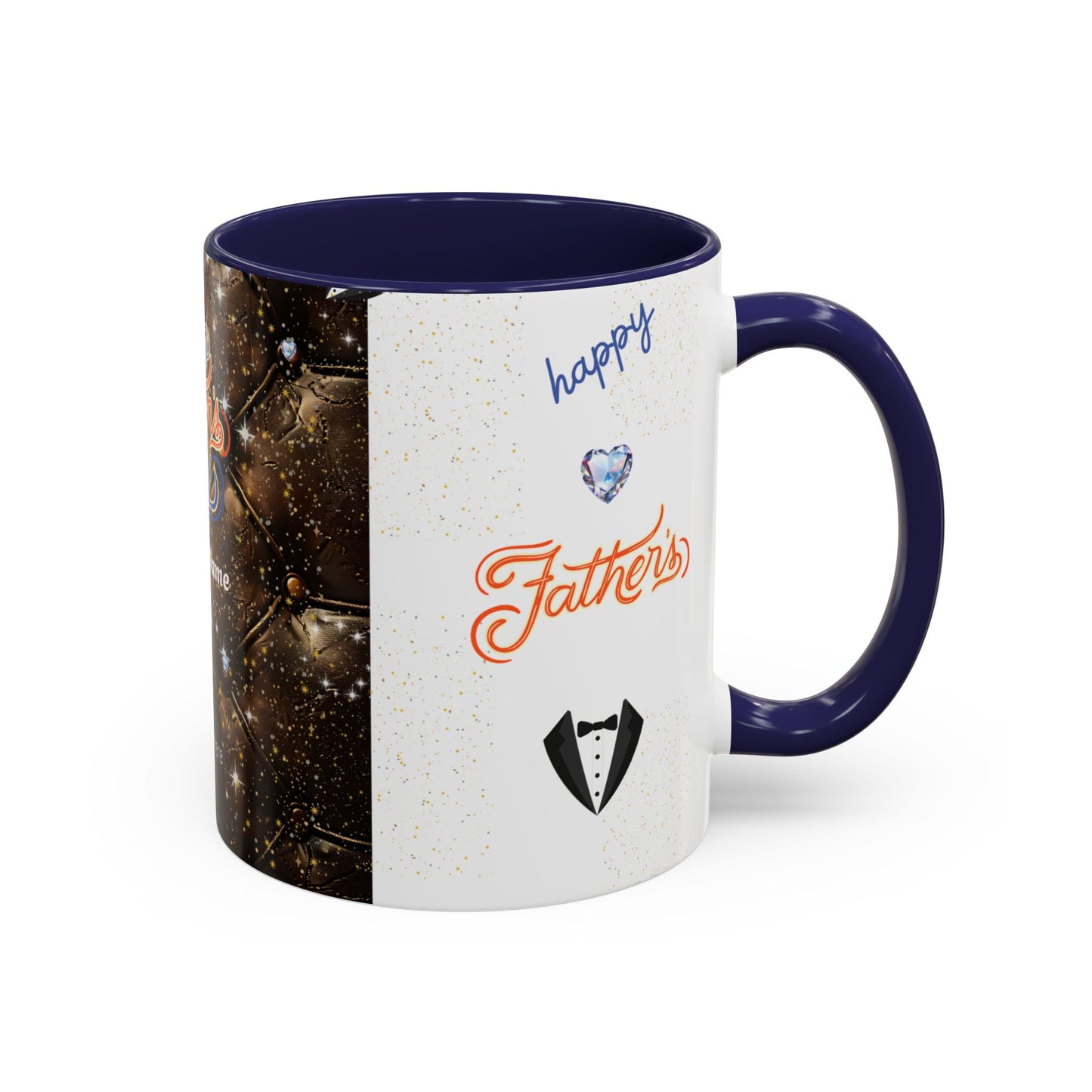 Personalized Fathers Day Coffee Mug Happy Fathers Day Photo & Name Accent Mug