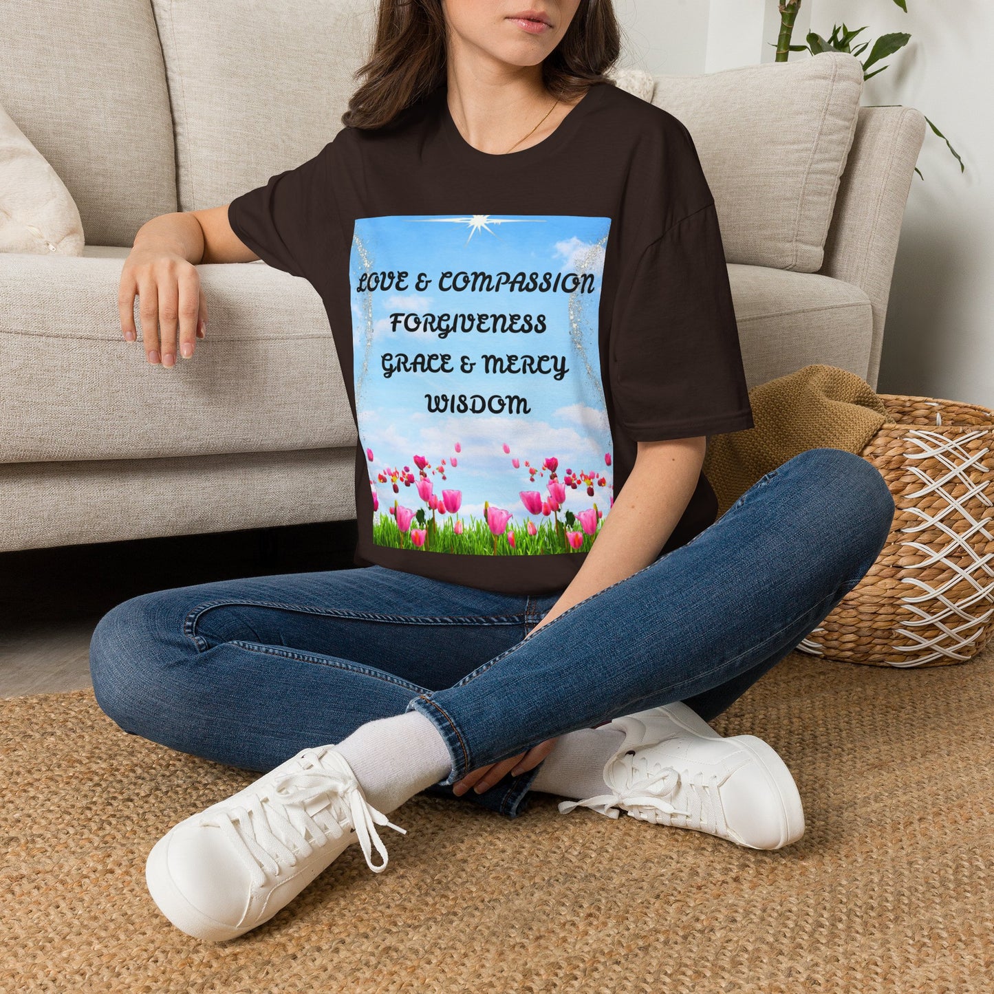 Inspirational Faith T Shirt Love & Compassion, Forgiveness, Grace & Mercy