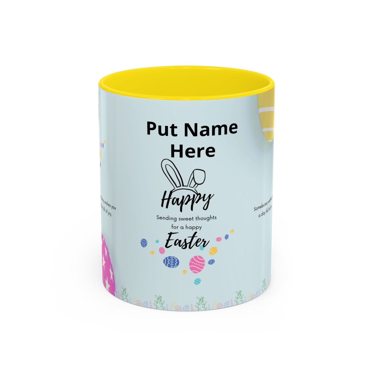 Personalized Easter Coffee Mug — Happy Easter Accent Mug with Name