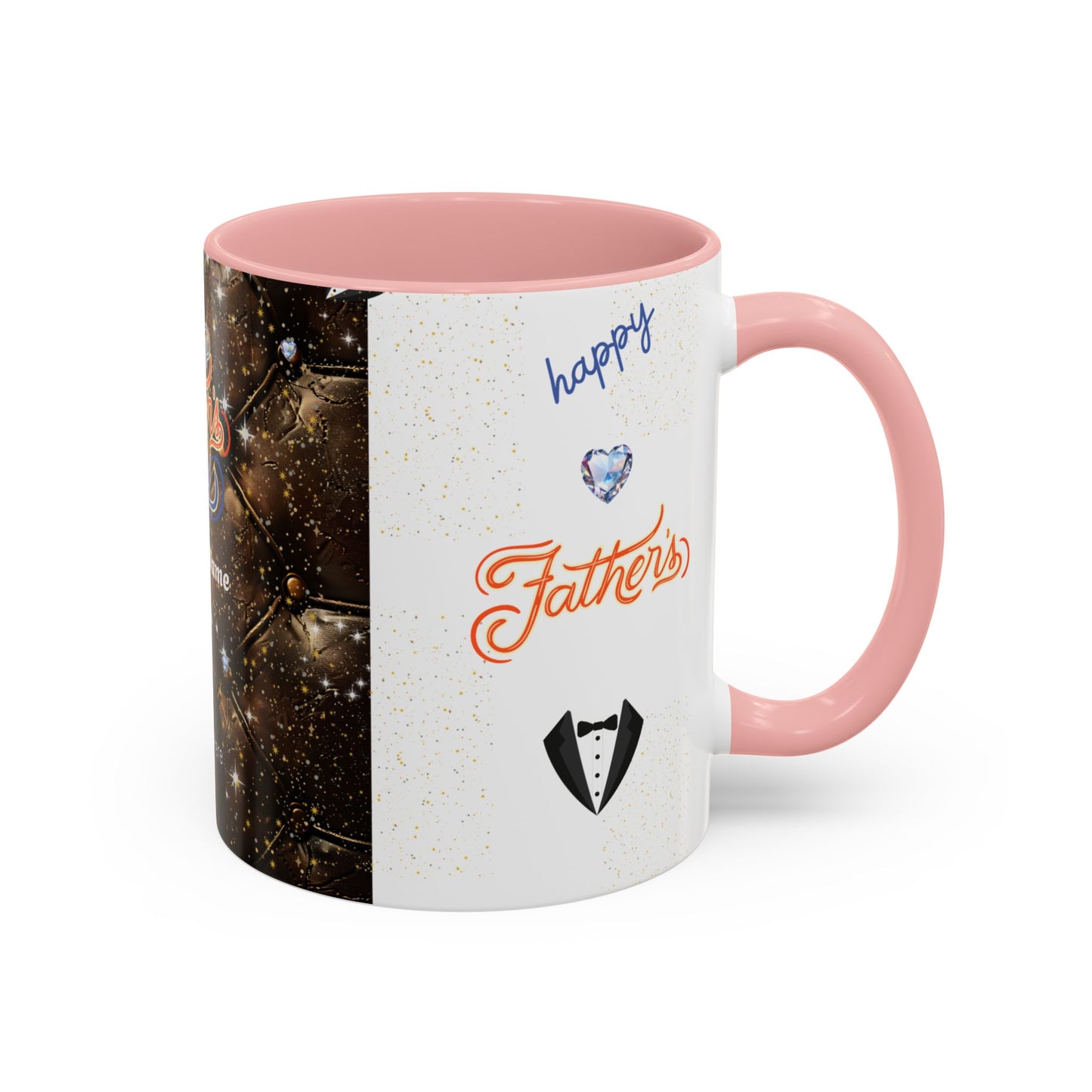 Personalized Fathers Day Coffee Mug Happy Fathers Day Photo & Name Accent Mug