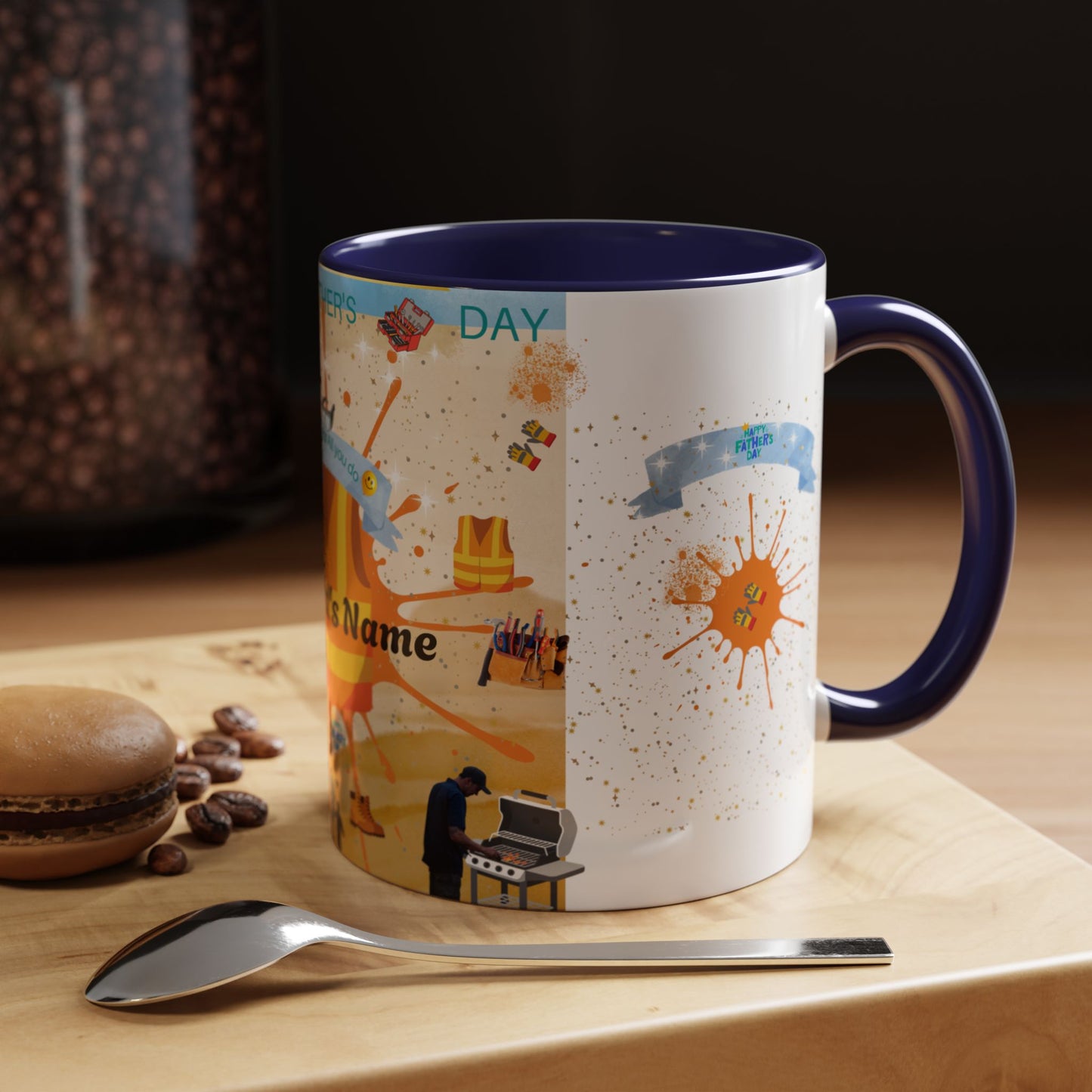 Personalized Fathers Day Coffee Mug Put Dad's Name Accent 11oz