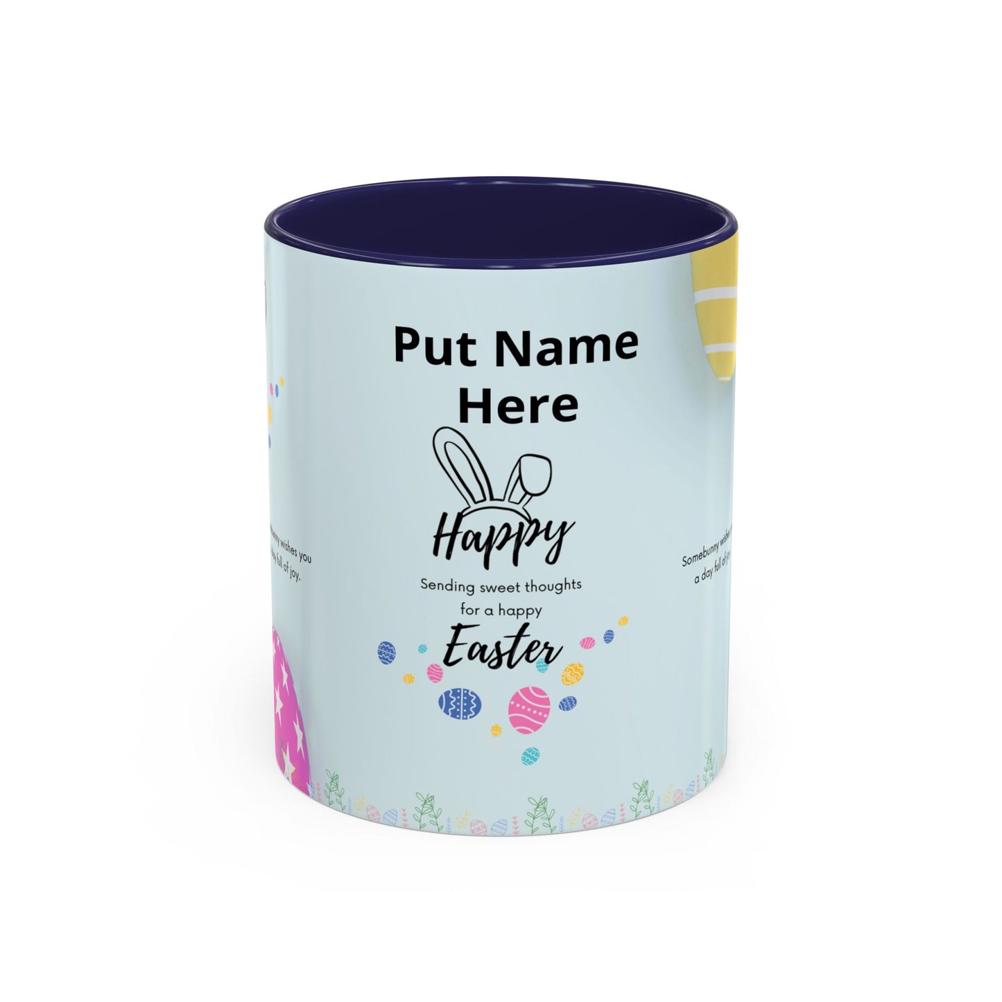 Personalized Easter Coffee Mug — Happy Easter Accent Mug with Name