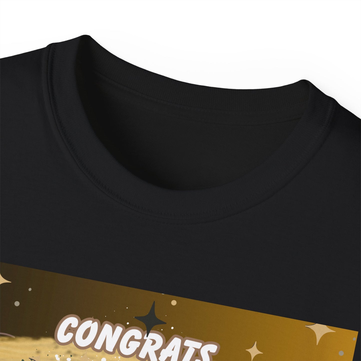 T-Shirts: Graduate Photo Tee Congrats 2026 Personalized Graduation T-Shirt. Gold/Yellow Personalize, upload your photo and write the name.