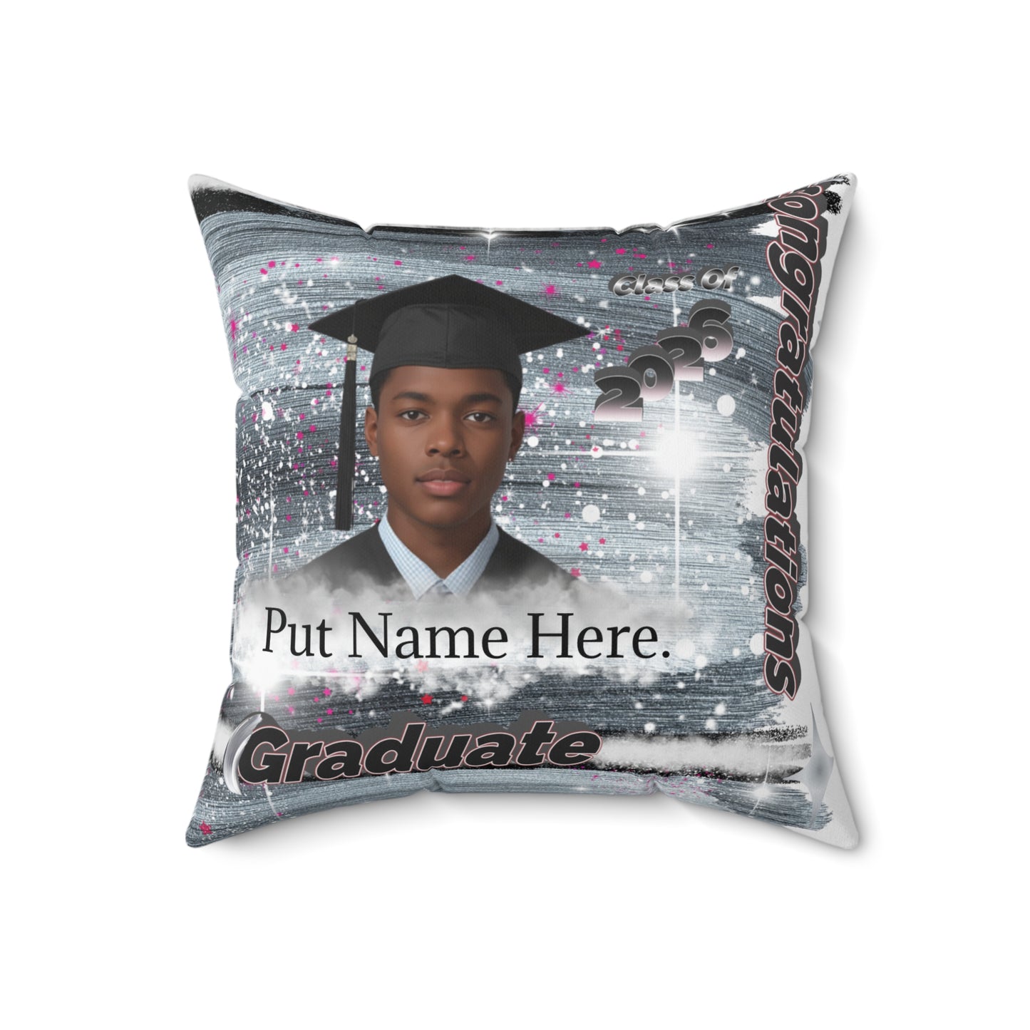 Personalized Graduation Pillow Custom Photo & Name Senior 2025 Keepsake. Add name to front and back.