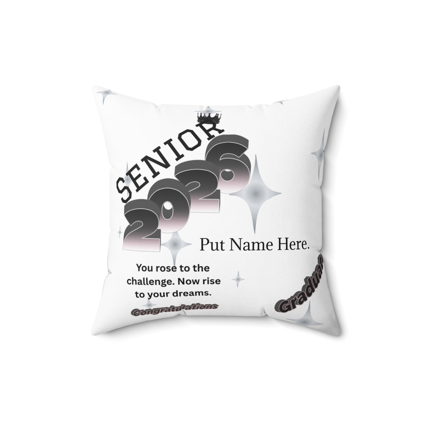 Personalized Graduation Pillow Custom Photo & Name Senior 2025 Keepsake. Add name to front and back.