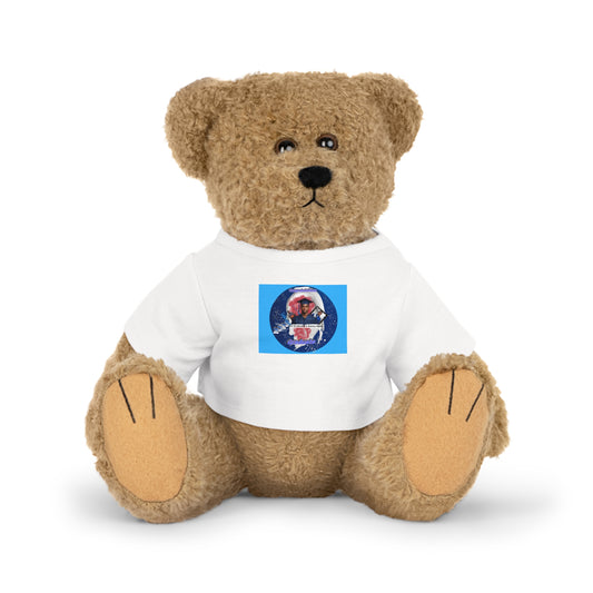 Teddy Bear Plush Toy. Personalize photo and name. Blue