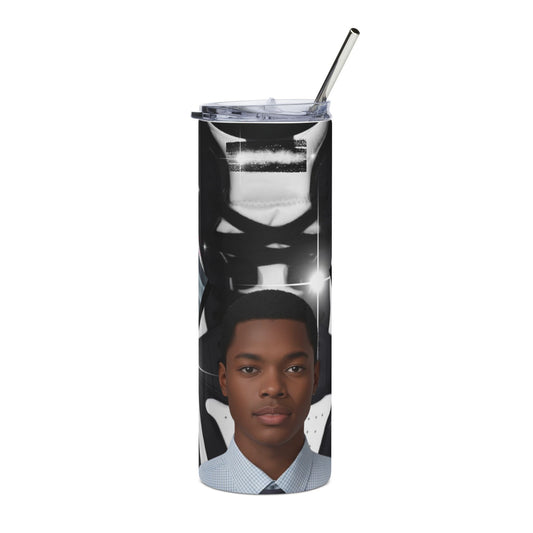 20oz Stainless Steel Tumbler — Personalized Graduate Portrait with Cap & Gown Design