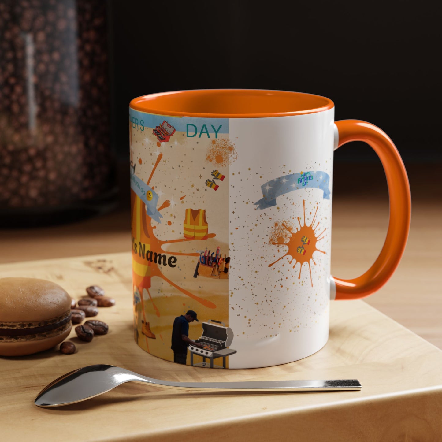 Personalized Fathers Day Coffee Mug Put Dad's Name Accent 11oz