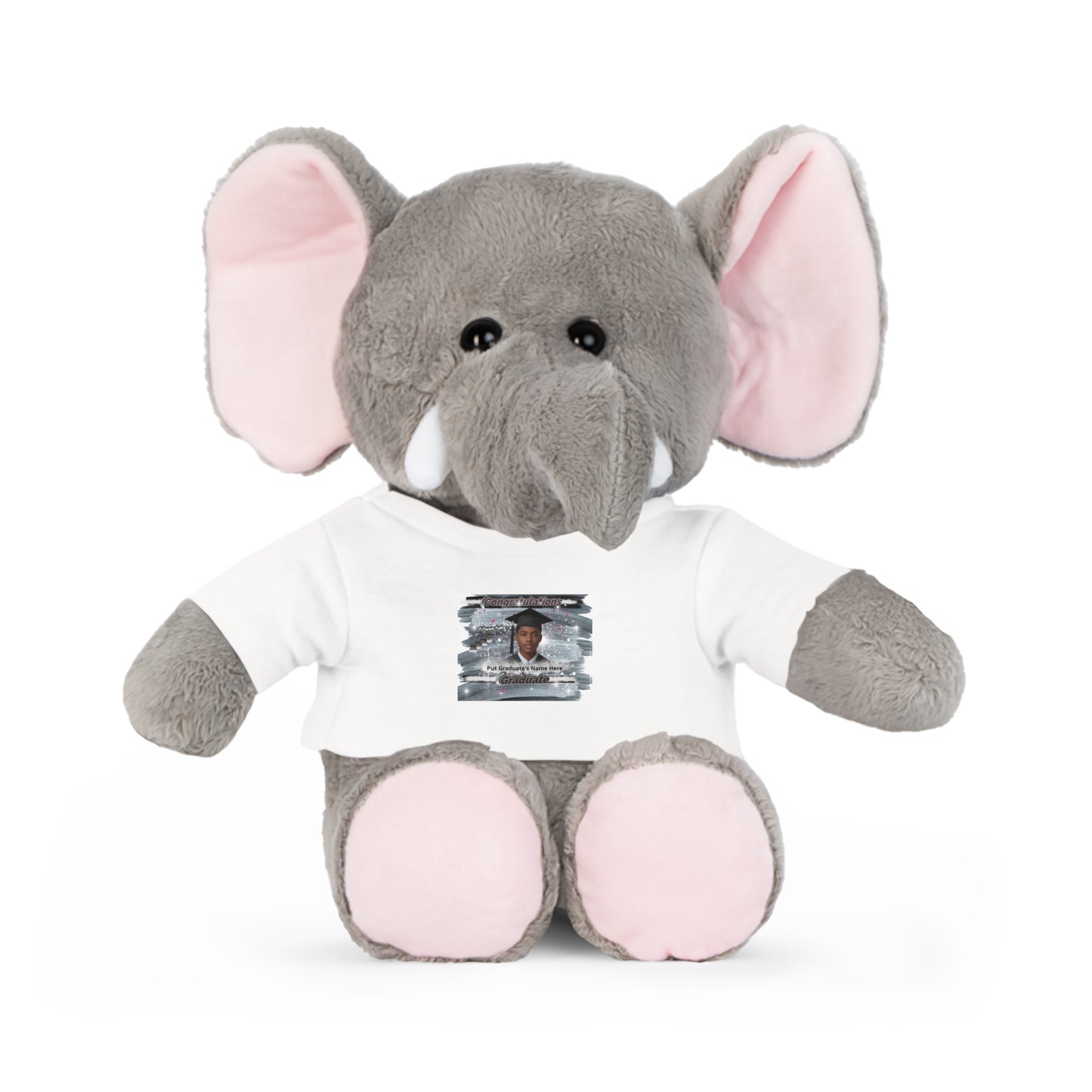 Teddy Bear/Bunny Plush Toy Personalize Name and Photo. Black