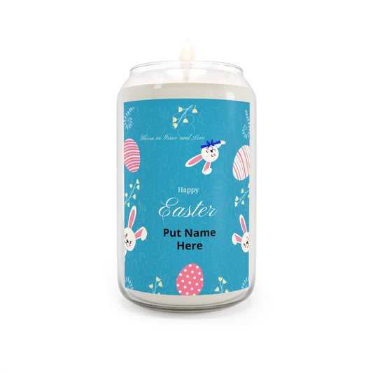 Easter Bunny Personalized Soy Candle — 13.75 oz Scented Jar (Custom Name)