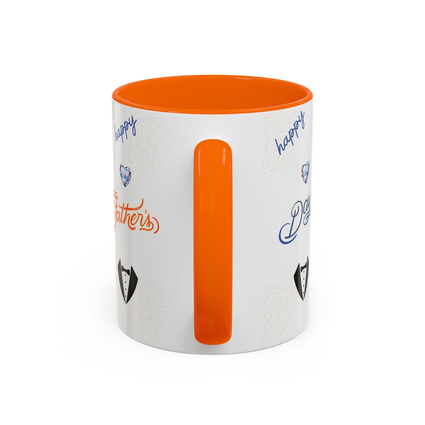 Personalized Fathers Day Coffee Mug Happy Fathers Day Photo & Name Accent Mug