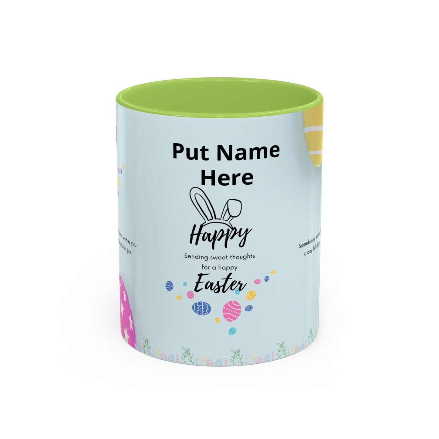 Personalized Easter Coffee Mug — Happy Easter Accent Mug with Name