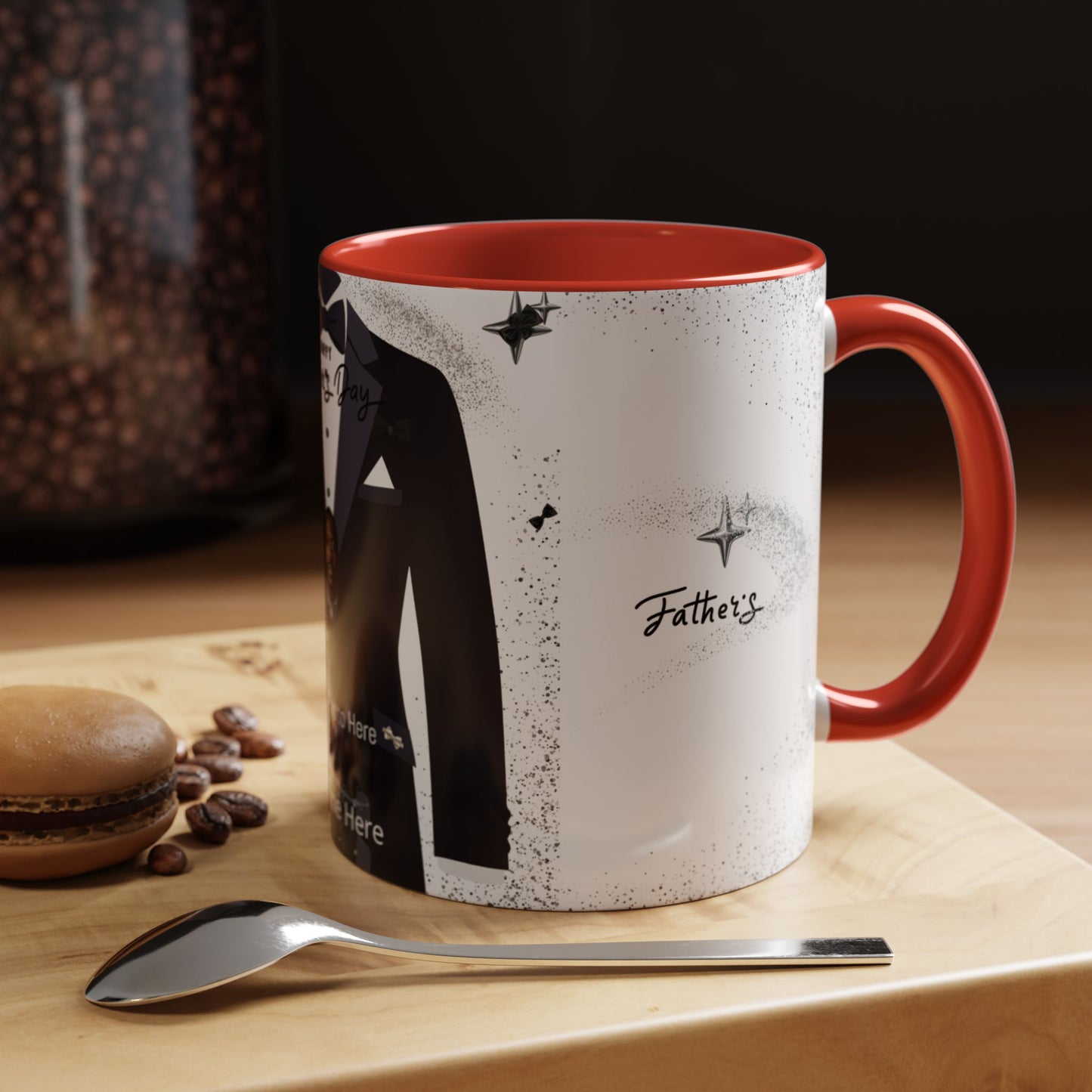 Personalized Father's Day Photo Mug Tuxedo Design, Add Name & Photo (11oz)