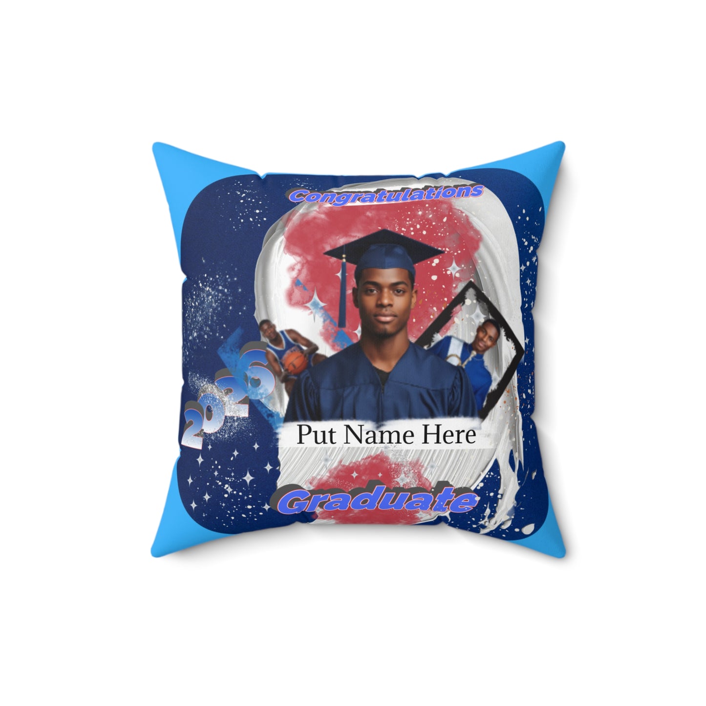 Custom Graduation Photo Pillow Personalized Class of 2026 Keepsake. Add name to front and back.