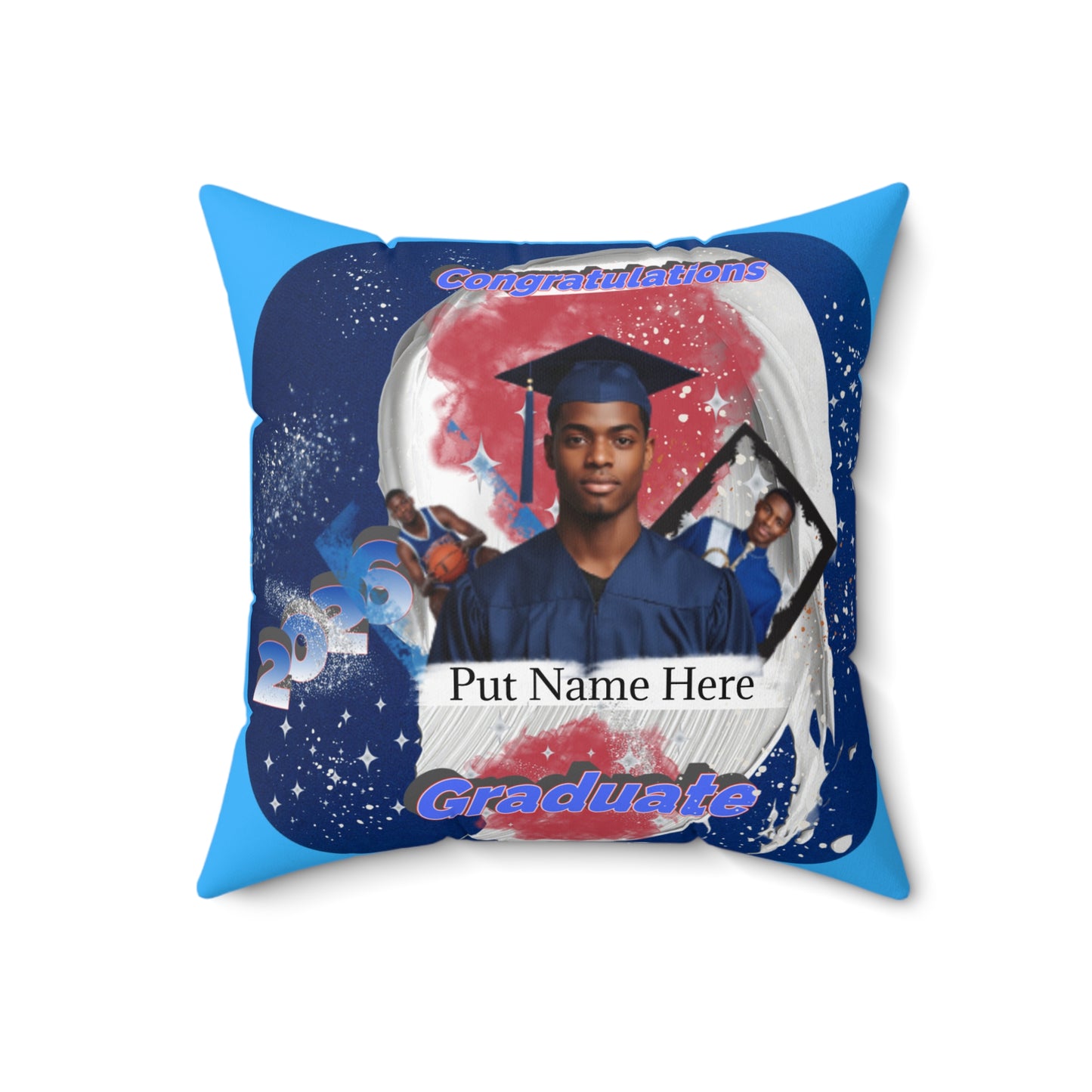 Custom Graduation Photo Pillow Personalized Class of 2026 Keepsake. Add name to front and back.