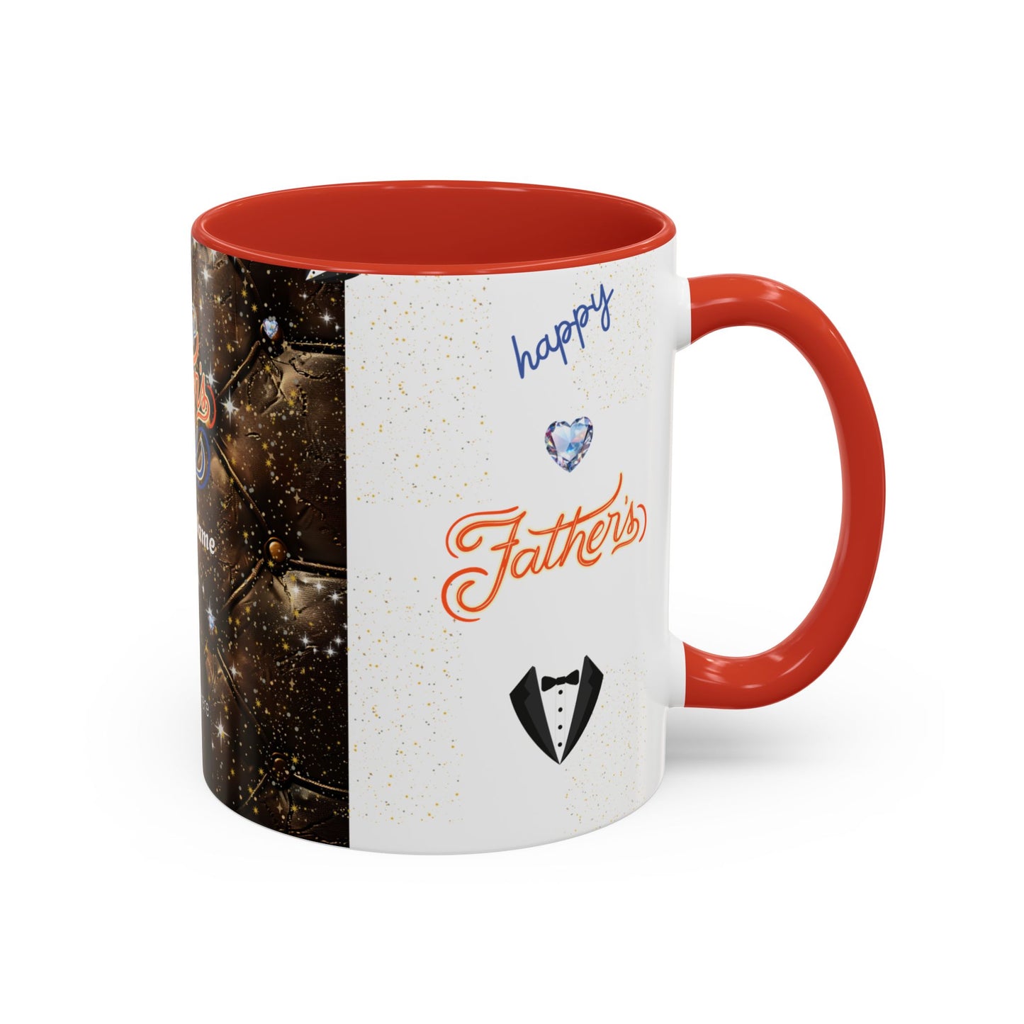 Personalized Fathers Day Coffee Mug Happy Fathers Day Photo & Name Accent Mug