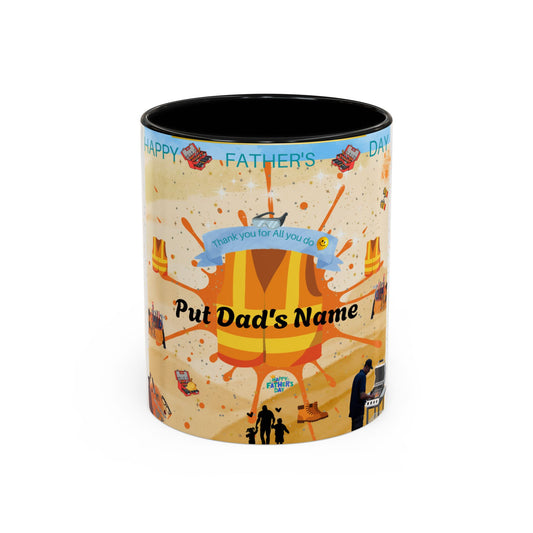 Personalized Fathers Day Coffee Mug Put Dad's Name Accent 11oz