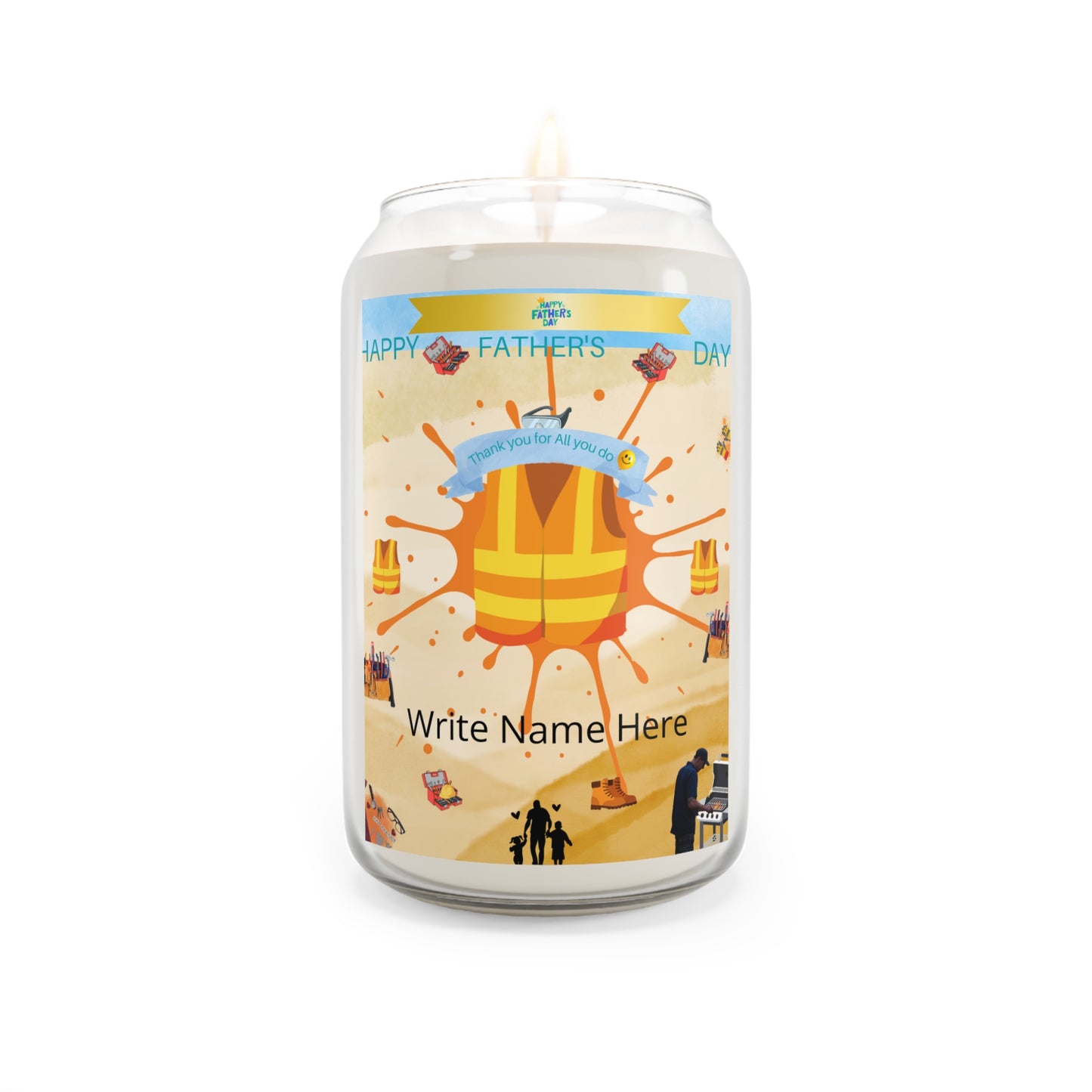 Fathers Day Candle Personalized Scented Soy Candle 13.75oz (Add Name)