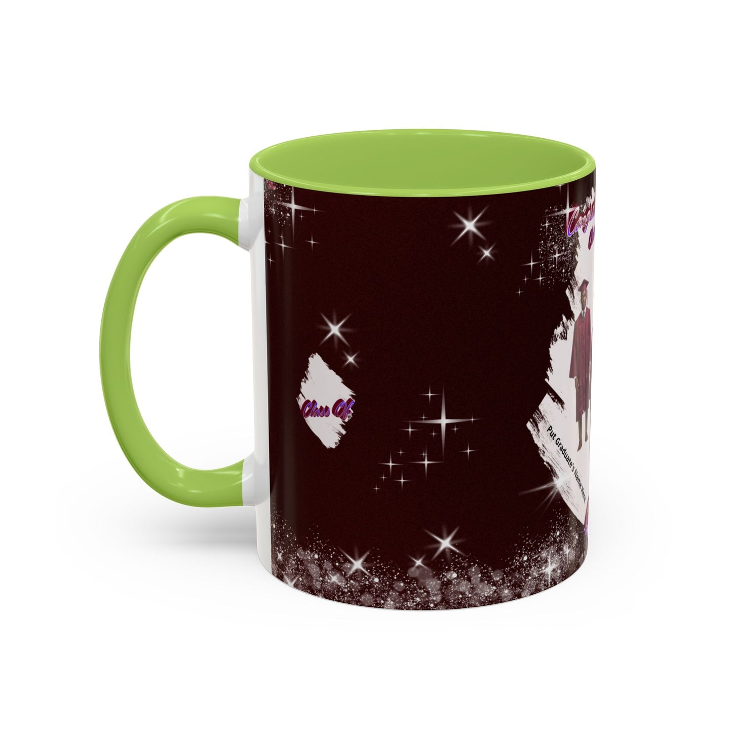 Graduation 2026 Accent Coffee Mug – Personalized Grad Cap Class of 2026 Keepsake