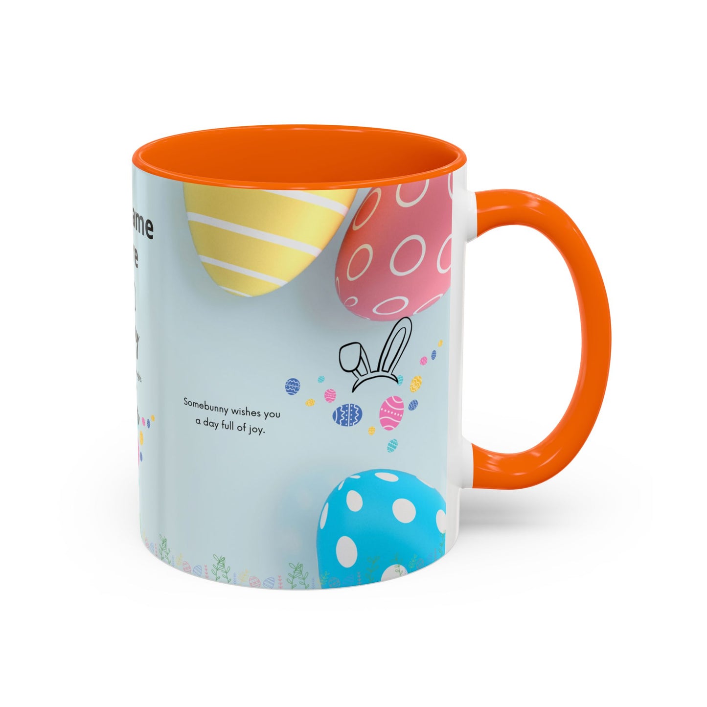 Personalized Easter Coffee Mug — Happy Easter Accent Mug with Name
