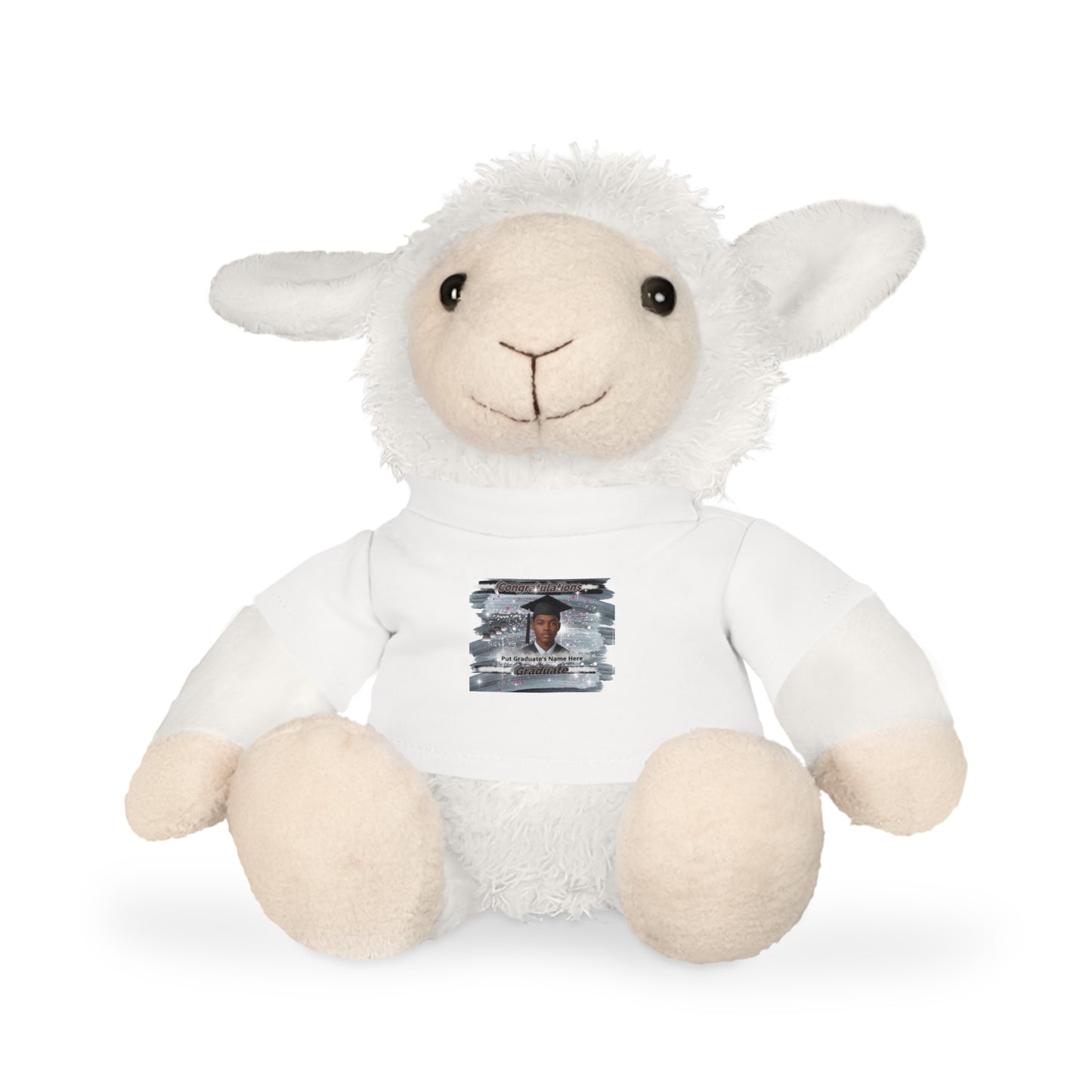 Teddy Bear/Bunny Plush Toy Personalize Name and Photo. Black