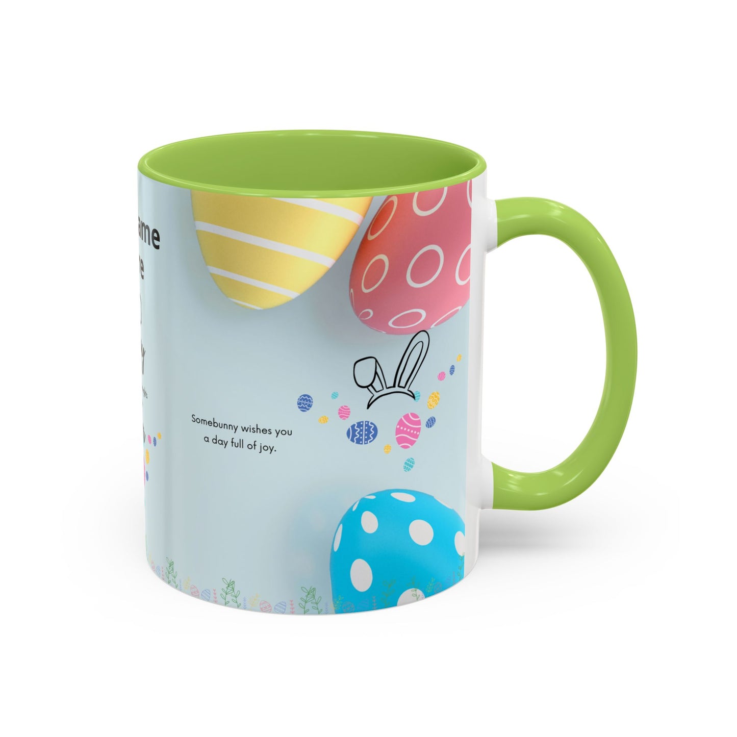 Personalized Easter Coffee Mug — Happy Easter Accent Mug with Name