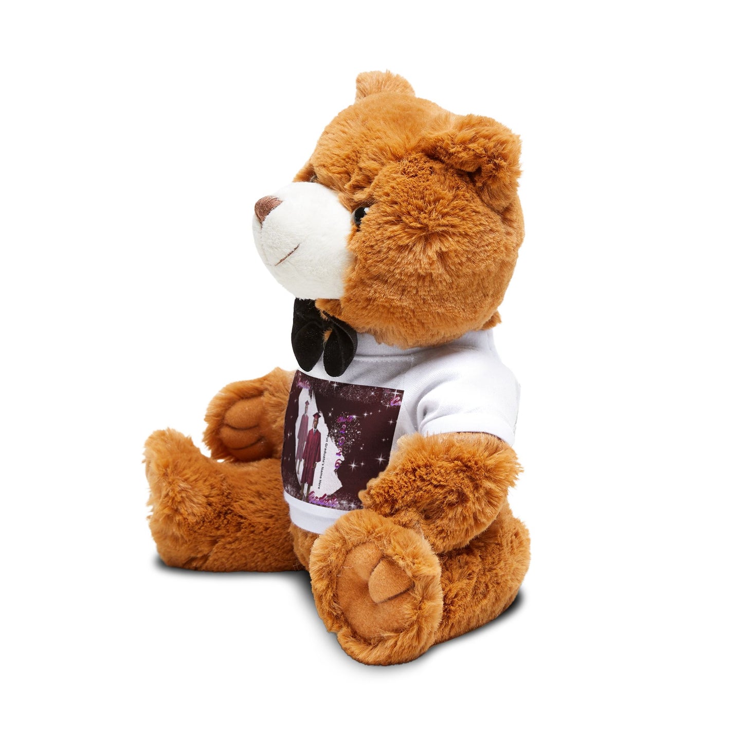 Teddy Bear Personalized Photo with Custom T‑Shirt.  Cute Plush Gift for Kids & Couples. Mahogany/Deep Red