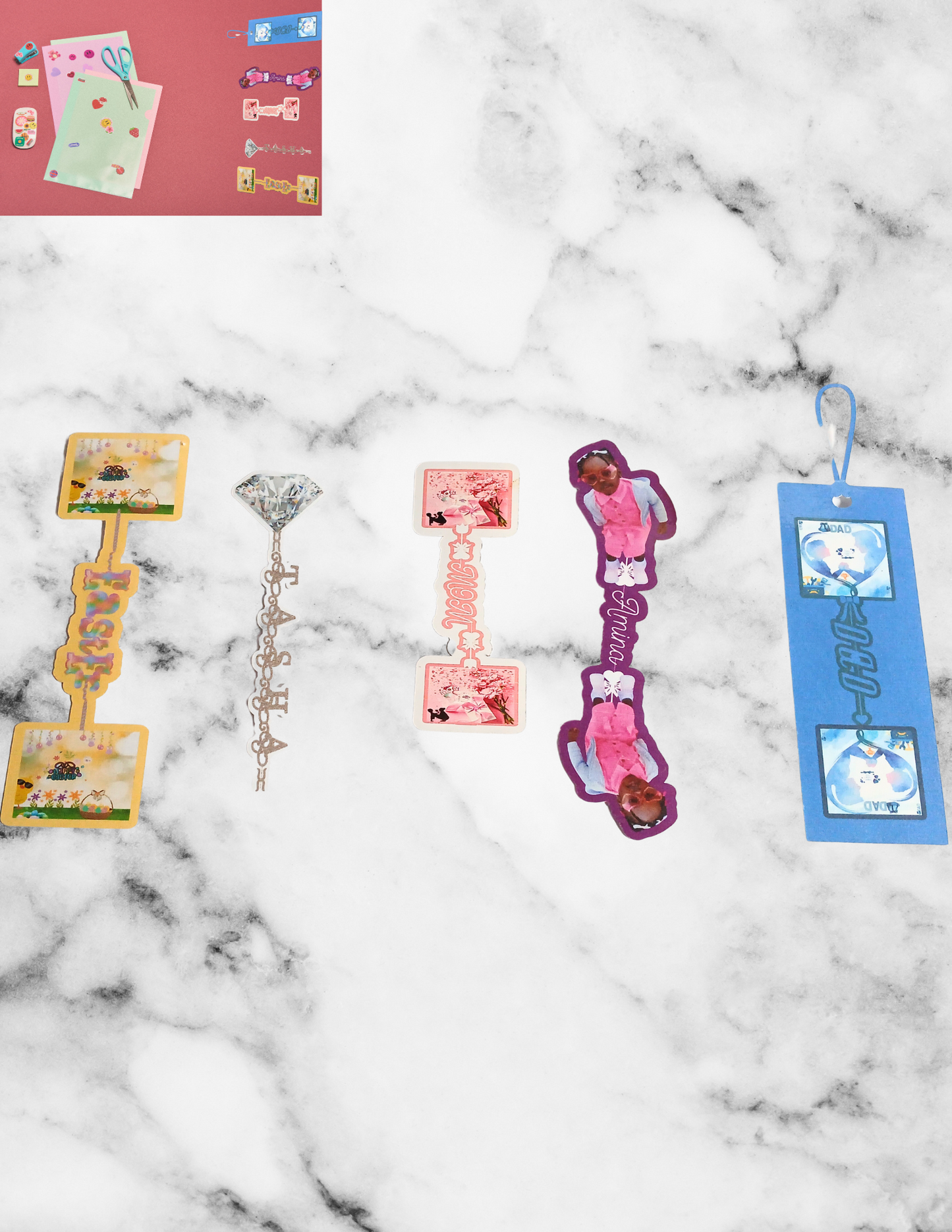 Customized Unique bookmarks and stickers digital downloads