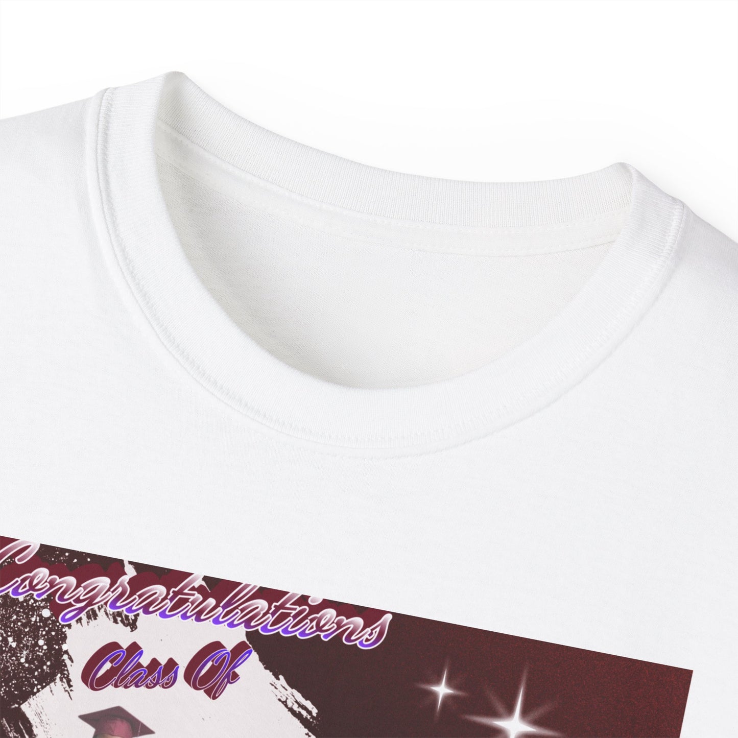 T-Shirt: 2026 Graduation Photo Tee. Class of 2026 Senior Keepsake Shirt, personalize: Deep red/Mahogony.  Mix and Match