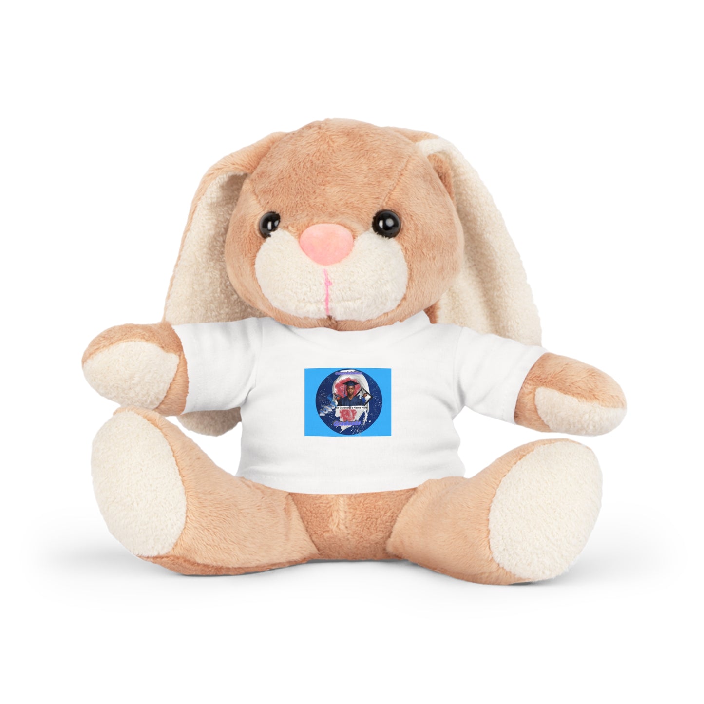 Teddy Bear Plush Toy. Personalize photo and name. Blue