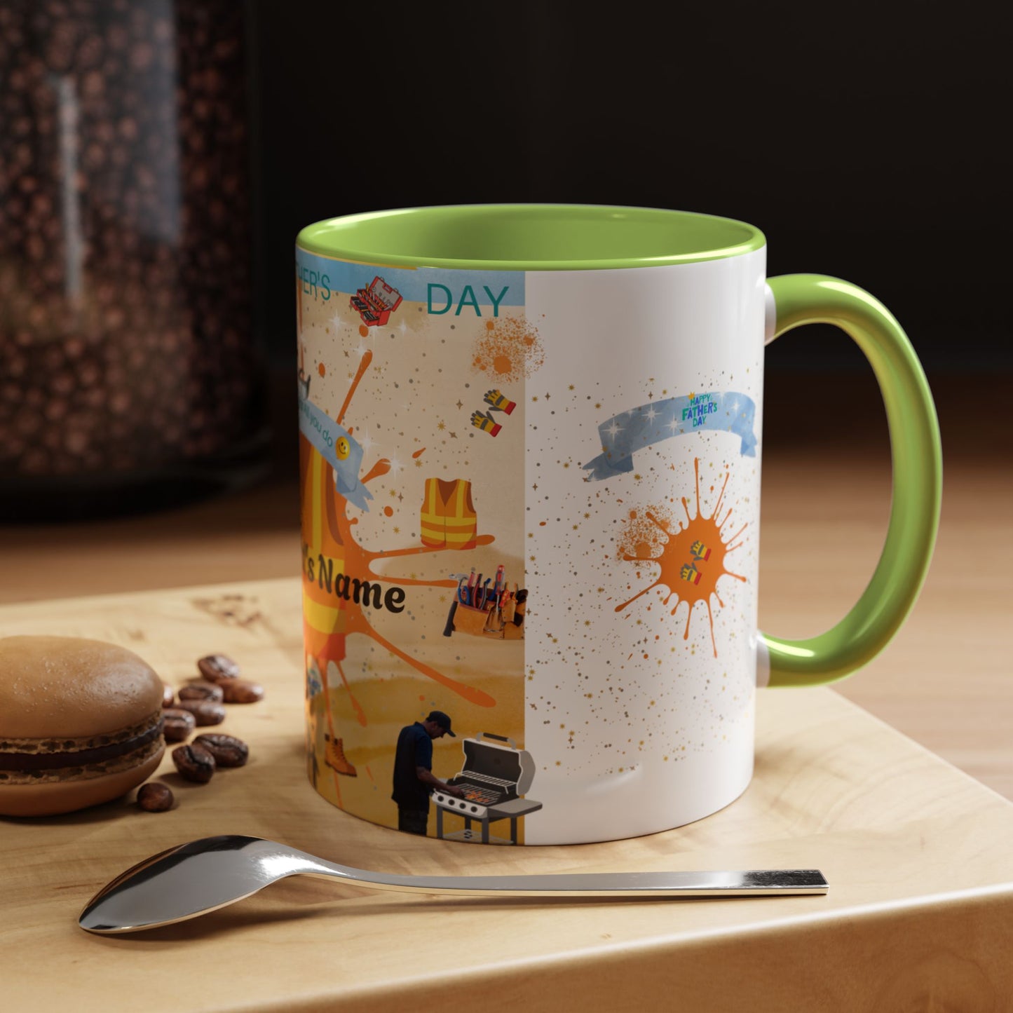 Personalized Fathers Day Coffee Mug Put Dad's Name Accent 11oz