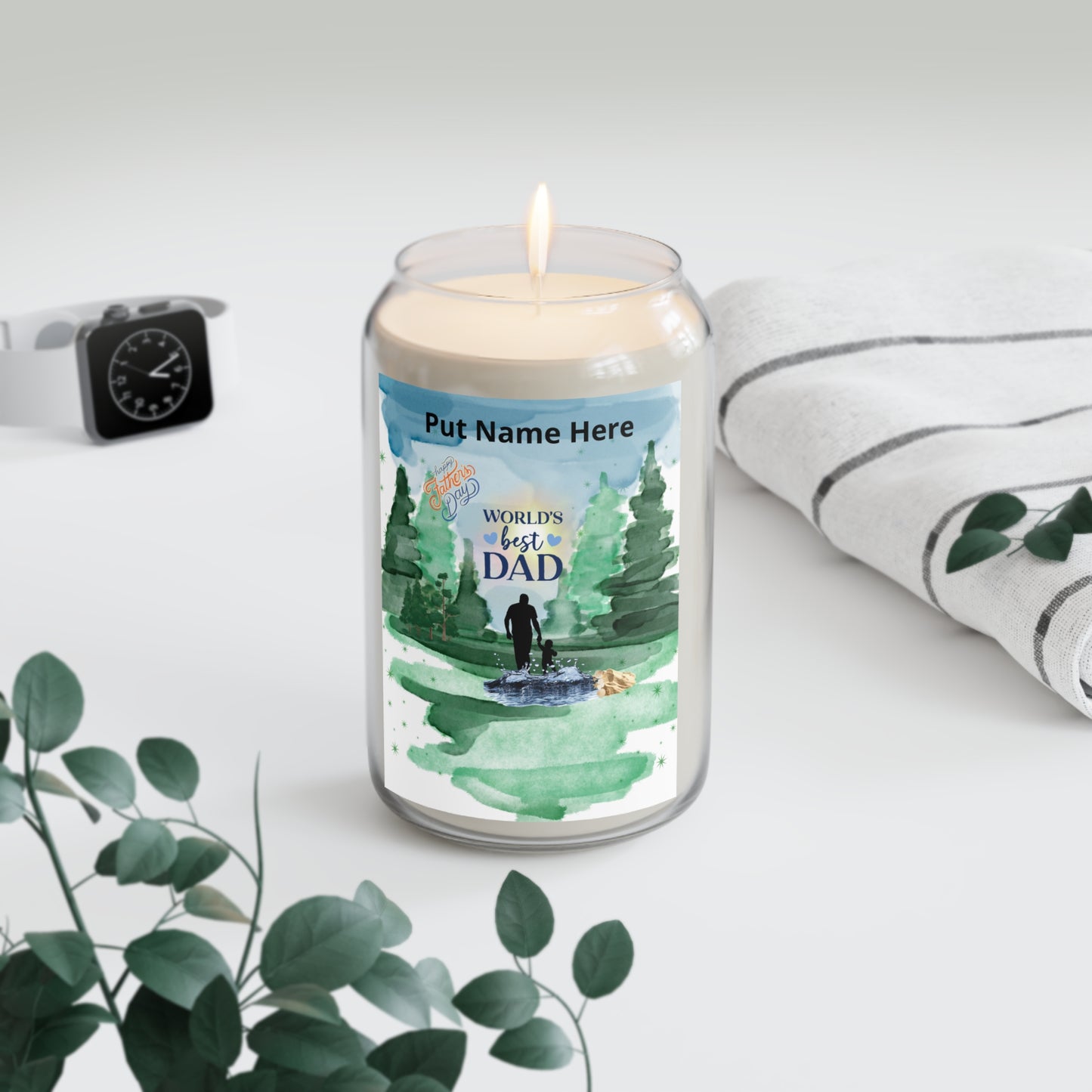 World's Best Dad Scented Soy Candle Personalized 13.75 oz