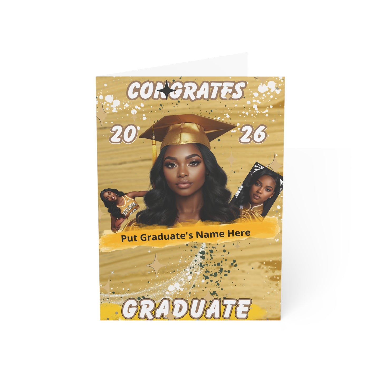 Greeting Card: Graduation Photo. Custom Congrats Graduate 2026, personalize photo and name.