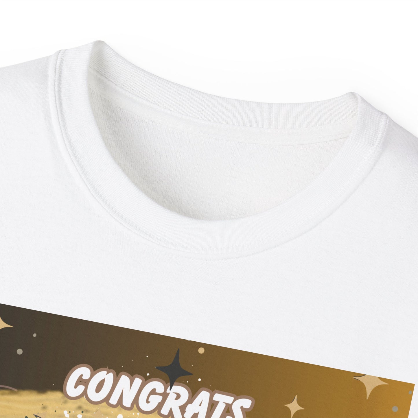 T-Shirts: Graduate Photo Tee Congrats 2026 Personalized Graduation T-Shirt. Gold/Yellow Personalize, upload your photo and write the name.
