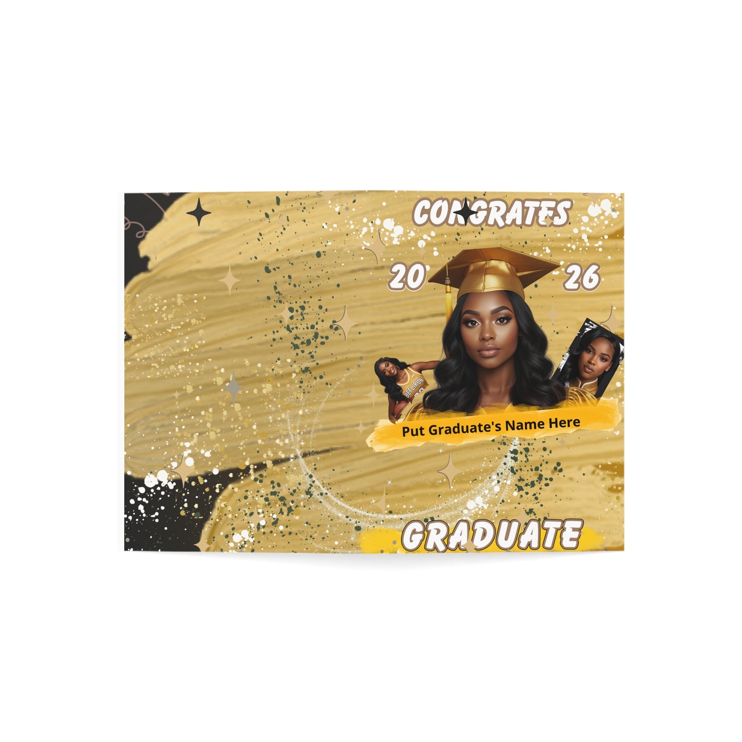 Greeting Card: Graduation Photo. Custom Congrats Graduate 2026, personalize photo and name.