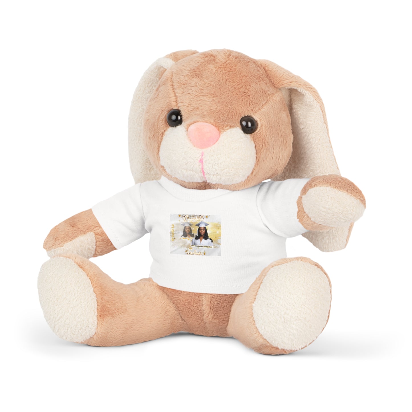 Teddy Bear Personalized Photo with Custom T‑Shirt, Keepsake Plush Gift. White